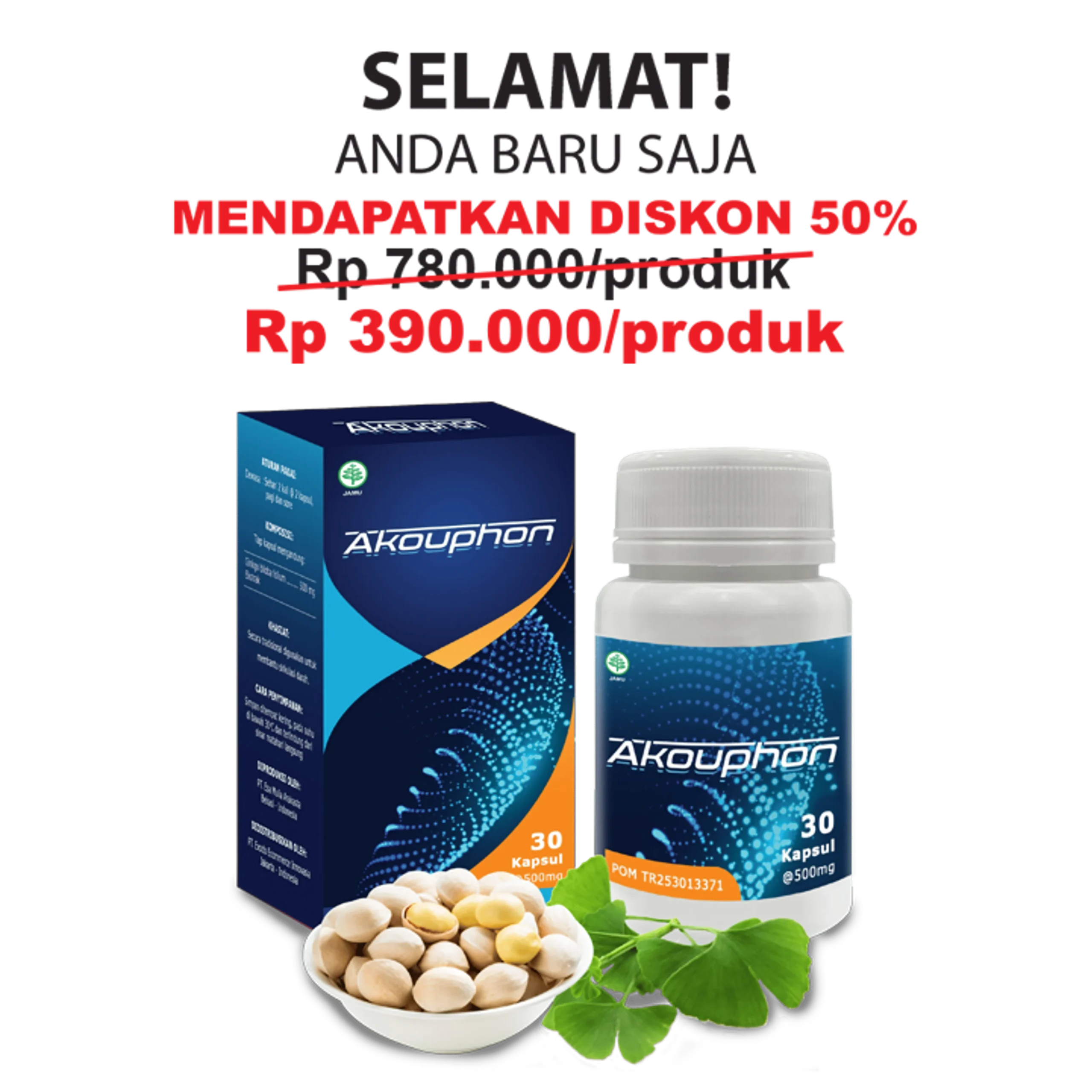 Akouphon diskon 50 persen